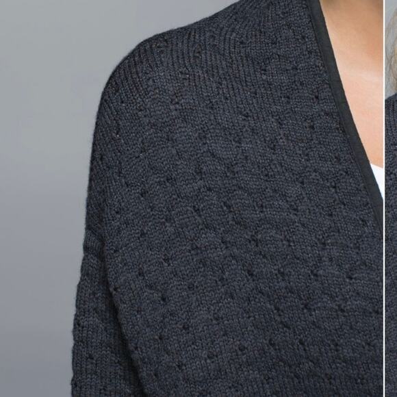 Lululemon Merino Wool Charcoal Gray Cardi All Day Oversized Cardigan XS/S - Picture 3 of 13